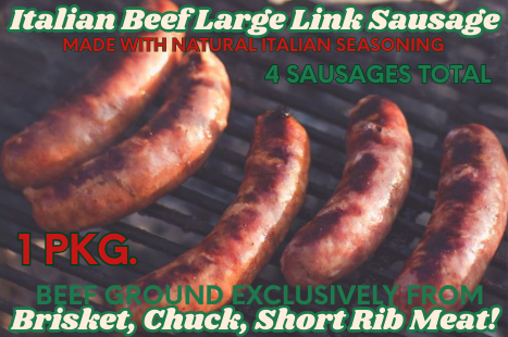 Italian Beef Large Link Sausages (1 pkg) - 100% Grassfed Beef